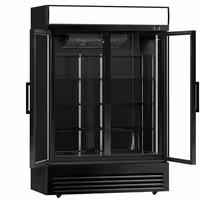 Commercial Beverage Display Fridge - 1295mm - 880 Litres - with 2 hinged glass doors - LED lighting - digital controller with temperature display - Black - Temperature range 2 to 8 °C