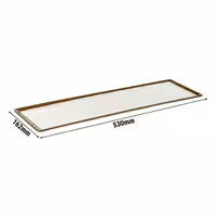(6 pcs) GN 2/4 Gastronorm Tray - STONE ART - Melamine - 530x162mm - Height: 15mm - Brown/White