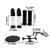 Cereal & Milk Dispenser - double - rotating - Rotary Dispense - 2 Plastic Containers - Stainless Steel Stand