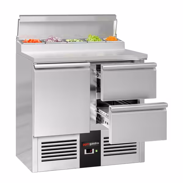 Pripremni rashladni pult Mini PREMIUM - 900x700 mm - 1 vrata i 2 ladice - za 5x GN 1/6