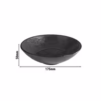 (6 adet) Kase - DARK WAVE - Melamin - 0,5L - yuvarlak - Ø175mm - Derinlik:50mm - Siyah