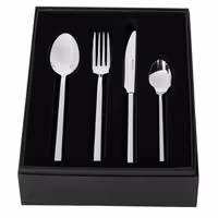 Cutlery set - Giancarlo - 18/10 stainless steel - Knife224mm; Fork205mm; Spoon205mm; Dessert spoon164mm - incl. cutlery box - Mirror - 24-piece set - For 6 people