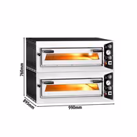 (2 pcs) Electric Deck Pizza Oven - Single Deck - Refractory Stone Deck - 4 - Ø 35cm (13.8") - Mechanical Controls - up to 450°C