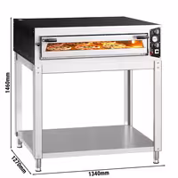 Electric Deck Pizza Oven - Single Deck - Refractory Stone Deck - 9 x Ø 34cm (13.4") - 230V 3 Phase - Mechanical Controls - up to 450°C - incl. Base frame
