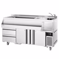 Stół chłodniczy barowy do koktajli i napojów – 1600 mm – 235 L – z 2 drzwiami, 2 szufladami i gniazdem 230 V