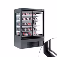 Commercial multideck display fridge - 1018mm - 602L - with 2 hinged glass doors & 4 shelves - Anthracite