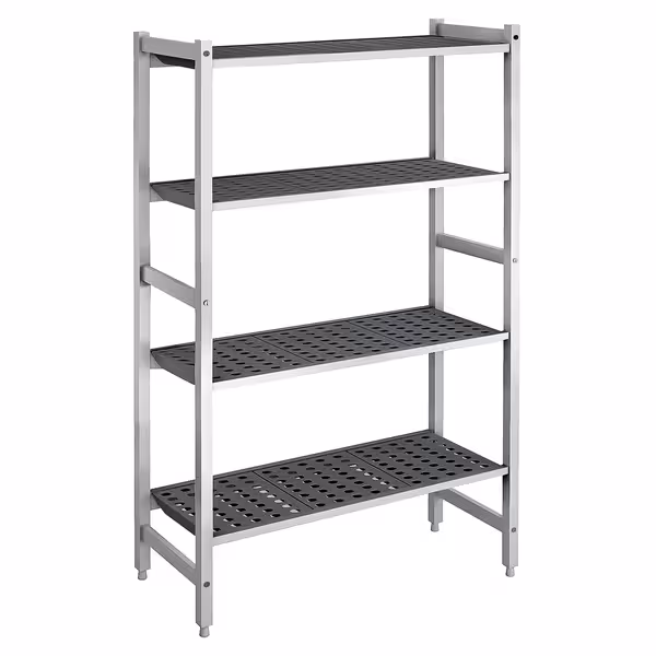 وحدة رفوف ألمنيوم - بداية - 960x1800mm - عمق: 560 mm - 4 رفوف - الحمولة: 900 kg