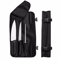 Noakomplekt ECO - koos rullkotiga - sisaldab: käsemesser, kokanuga, Wetzstahl - Tera: 190 mm - roostevabast terasest