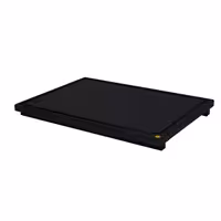 Daska za rezanje s utorom za sok HACCP - 400x305 mm - Debljina: 20 mm - polietilen (HDPE 500) - Crna - Periva u perilici posuđa - Protuklizna