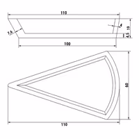 Desky pro stroj na tartaletky TMNP - forma: kousek dortu - 110x60 mm - pro 14 tartaletek