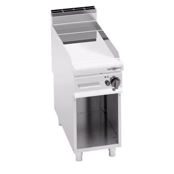 Gázüzemű rostlap - 10 kW - Sima - Sütőfelület: 395x500 mm - álló - nyitott tárolóval - Professzionális