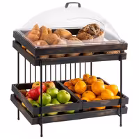 Açık Büfe Teşhir Standı - SUPERBOX - Metal - Siyah - 490x385x480mm - GN 1/1 & GN 1/2 ile uyumlu