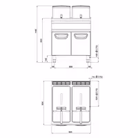 Friteuse à gaz double - 20 + 20 litres - 35 kW