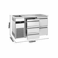 Direct Draw Beer Dispenser / Kegerator PREMIUM - 1550x700mm - 5 Drawers
