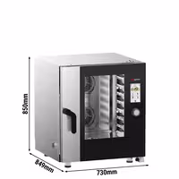 Commercial Electric Combi Oven - Touchscreen Controls - 7x GN 1/1 - 7" TFT touchscreen - incl. Automatic washing system & Core temperature probe