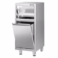 Commercial Waste bin - Push-top bin - 940(H)x400(W)x500(D)mm - with rear wheels - soft-close & without upstand - Stainless steel