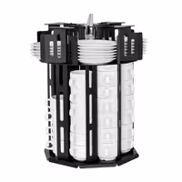 Cup & Saucer Dispenser - rotating - Black - Stainless Steel - Countertop Version
