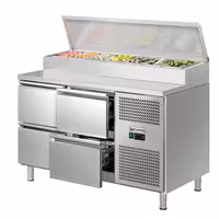 Table de préparation ECO - 1360mm - pour 7x GN 1/3 - 4 tiroirs