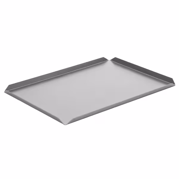 (5 buc) Platou de servire - aluminiu anodizat - 400x250x10 mm - dreptunghiular - argintiu