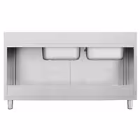Sudoper s ormarićem ECO - inox - 1800 x 600 mm - sa 2 korita - korita lijevo