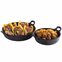 (6 adet) Kase - PADELLA - Melamin - 1,5L - köşeli - taşıma kulplu - 210x210mm - Derinlik:90mm - Siyah