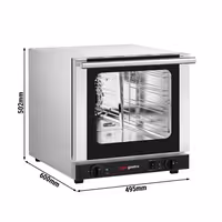 Commercial Convection Oven – Manual Controls – for 4 × GN 2/3 – with Timer – incl. 3 Baking Trays