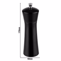 (6 komada) Mlin za so – Ponoć – Drvo – Visina: 170 mm – Crna