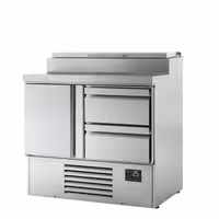 Pripremni rashladni pult - 978x700 mm - 1 vrata i 2 ladice - za 5x GN 1/4