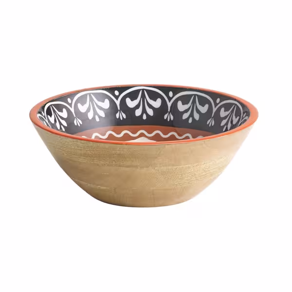 (6 adet) Kase - MANGO - Mangoholz - 3L - yuvarlak - Ø300mm - Derinlik:105mm - Sicily/Kırmızı/Siyah