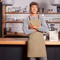 (6 pieces) KARLOWSKY | Green Generation Bib Apron – Pebble Grey – Recycled Plastic – 700x850 mm