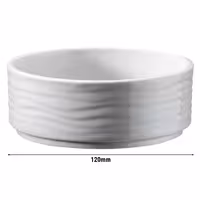 (12 adet) Tatlı / Salata Kasesi - SEA WAVE - Porselen - 350ml - yuvarlak - Ø120mm - Beyaz