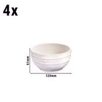 (4) STAUB| Ceramic Bowls Set – Ivory White - Ø 120 mm - Antique Glaze