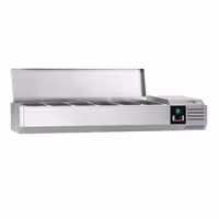 Aukstuma galda vitrīna PREMIUM - 1400x335 mm - 6 x GN 1/4