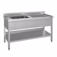 Sudoper ECO - 1600x600 mm - s donjom policom - s 1 koritom - korito lijevo - inox