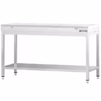 طاولة عمل ستانلس ستيل PREMIUM - 1600x700mm - مع رف سفلي - شامل لوح تقطيع أبيض
