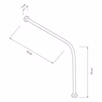 Kutni rukohvat 90° - inox (nehrđajući čelik) - 90° - duljina: 700 mm