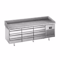 Table réfrigérée à pizza Premium PLUS - 1980 x 700 mm - avec 9 tiroirs