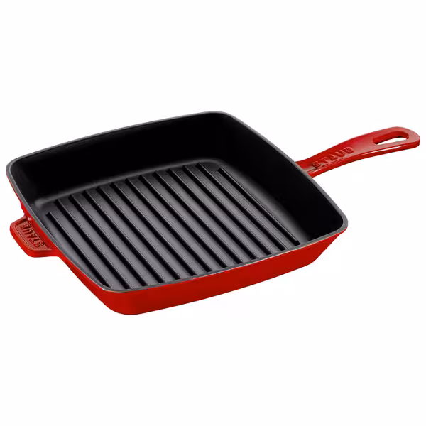 STAUB | GRILL PANS - Amerikāņu grils - 260x260mm - čuguns - ķiršu sarkans