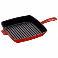 STAUB | Pure Grill Square Cast Iron Grill Pan – 26x26 cm - Cherry Red - American Grill, Non-Stick
