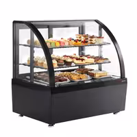 Countertop display fridge - 100L - 705mm - Double glazing - with 2 shelves - rear sliding glass doors