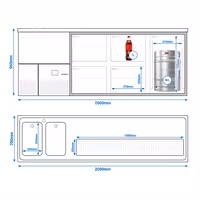 Pivski šank PREMIUM - 2500x700 mm - 1 Staklena vrata & 4 Staklene ladice