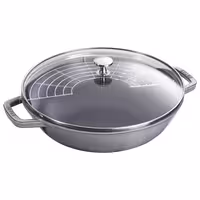 STAUB | SPECIALITIES - Wok sa staklenim poklopcem - Ø 300 mm - Liveno željezo - Grafitno siva
