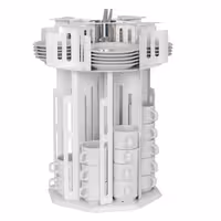 Cup & Saucer Dispenser - rotating - White - Stainless Steel