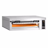 Electric Deck Pizza Oven Power - Single Deck - Refractory Stone Deck - 9 x Ø 34cm (13.4") - Digital Controls - incl. Stainless steel hood