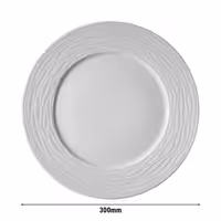 (24 pcs) SEA WAVE | Plate - flat - Porcelain - Ø300mm - White
