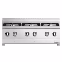 Cocina a gas - 36kW - 6 quemadores de alto rendimiento