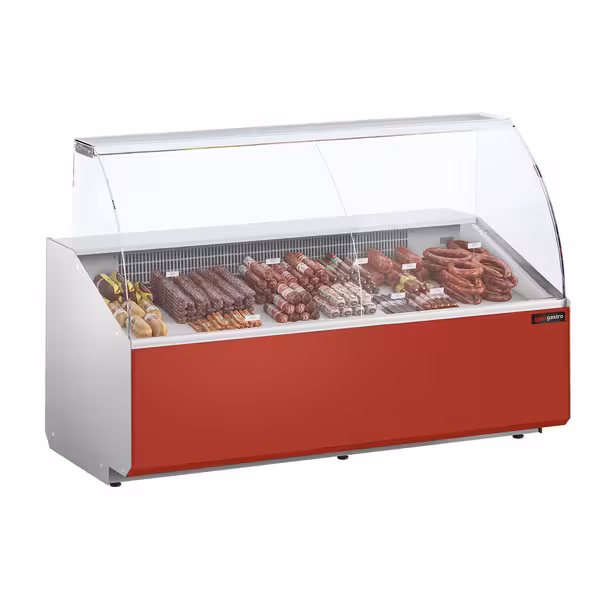 Serve Over Counter - 1881x979mm - front panel red - capacity 387 litres