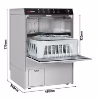 Ħasil tal-ħġieġ – manwali – 5 kW – b'pompi għad-detergent, għas-sostenn tal-ixxuttar u għall-ilma mormi