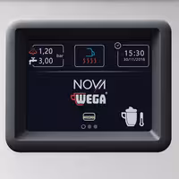 WEGA | NOVA - Siebträgermaschine - 2 Gruppig - 3,95 kW - mit 2 Milchaufschäumern & Heißwasser - Touch - Schwarz