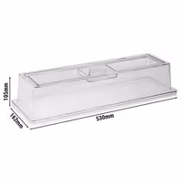 (6 pcs) Display Cover - GN 2/4 - Polycarbonate - 530x162mm - Height: 105mm